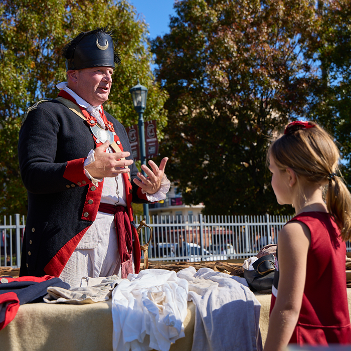 Reenactor with Little Girl USC