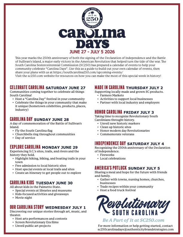 carolina days menu 2pages