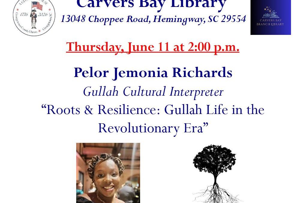 Pelor Jemonia Richards, Cultural Interpreter, “Roots & Resilience: Gullah Life in the Revolutionary Era” (“A Glorious Cause” series)