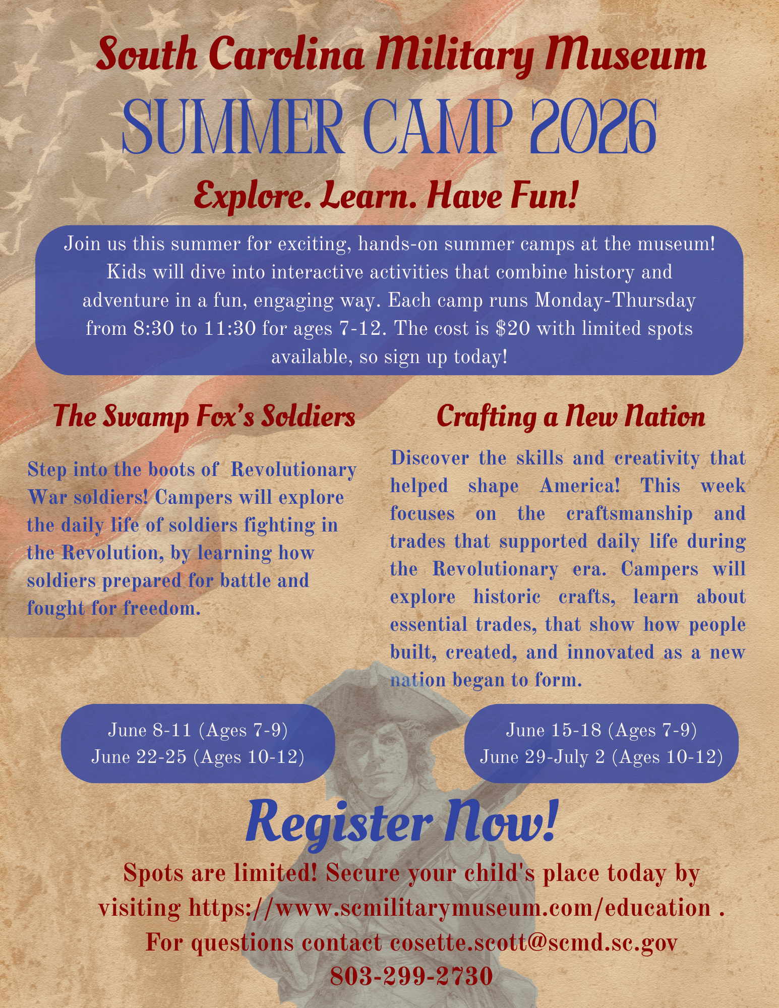 SC Military Museum: Crafting a New Nation Summer Camp