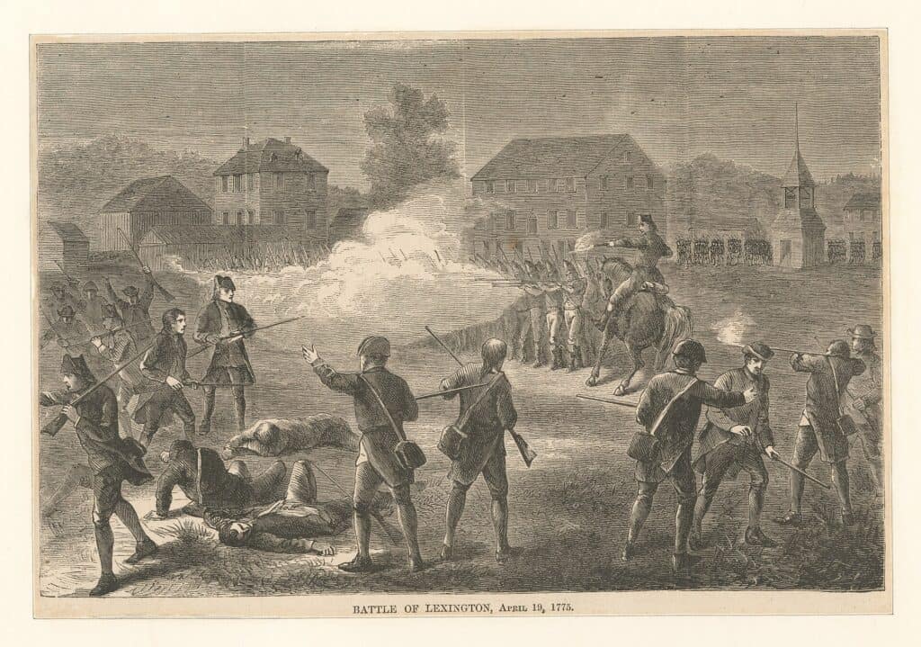 Battle of Lexington on April 19, 1775, during the American Revolution.